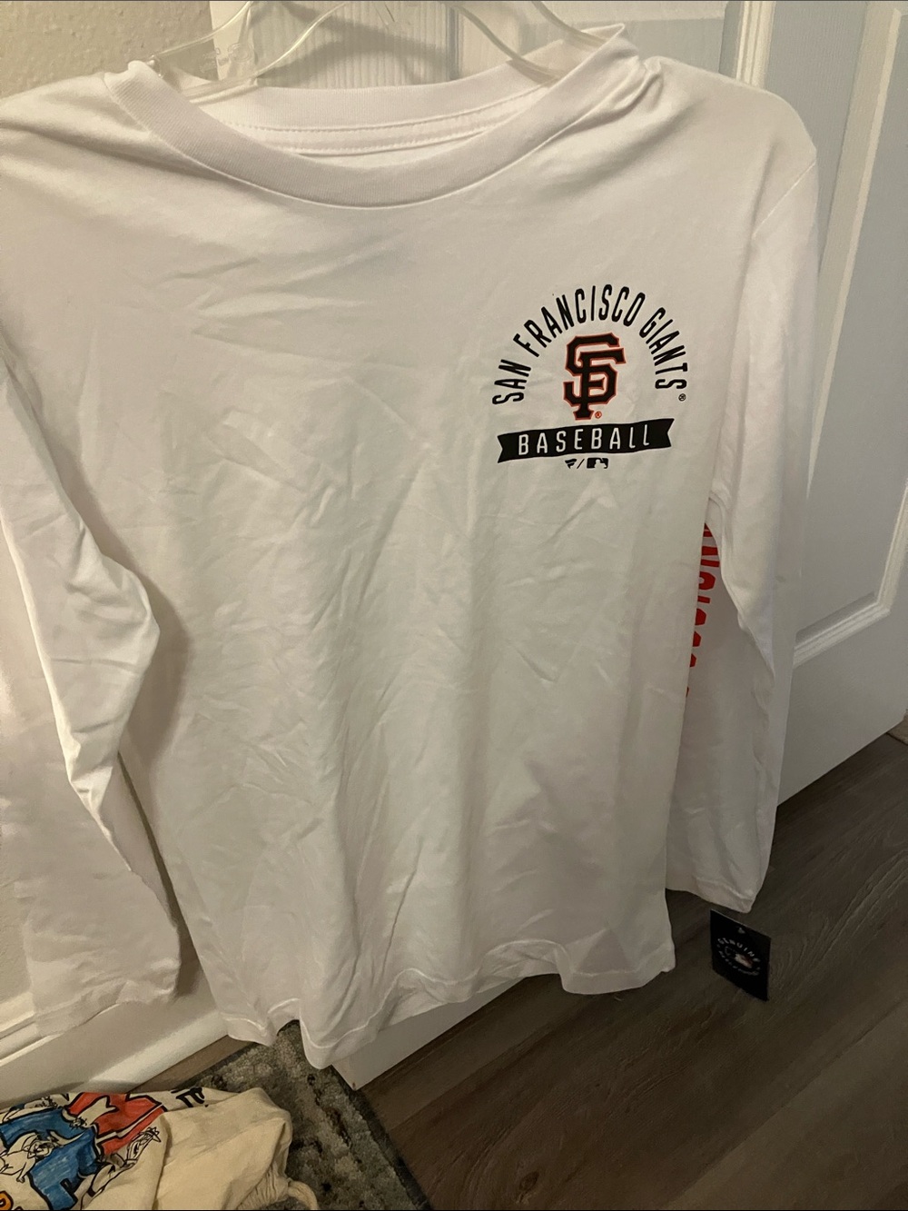 Fanatics San Francisco Giants Long Sleeve Tee - White with Orange and Black Logo
